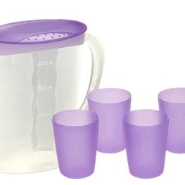 Set brocca PP C/4 bicchieri lilla