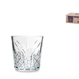 Confezione 6 bicchieri timeless dof in vetro lavorato trasparente cl 35,5, impilabili.