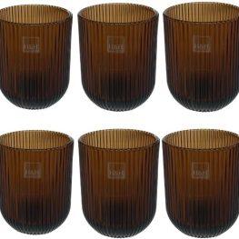 Generico Set 6 bicchieri vetro peony amber cl28