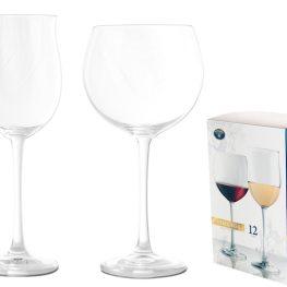 Servizio 12 calici vintage in vetro trasparente