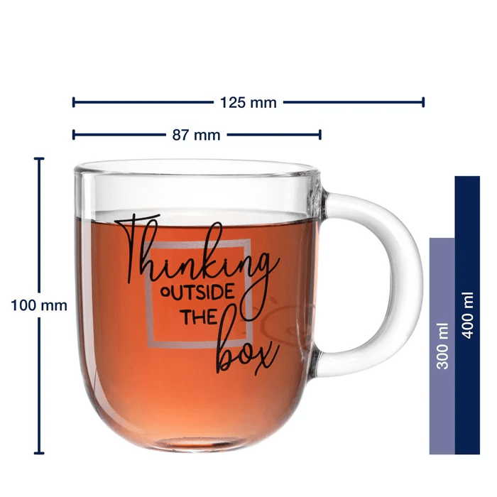 Tazza 400 ml 'Pensare fuori dagli schemi' - immagine 2