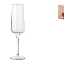 Set 6 calici flute iconic in vetro trasparente cl 19.