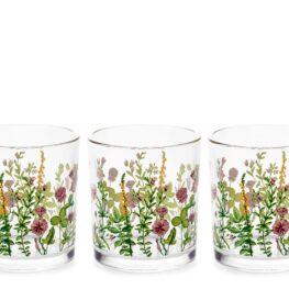 confezione tre bicchieri bloom decorati cl 25.