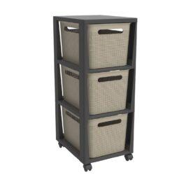 Cassettiera BRISEN 3x16L con ruote cappuccino