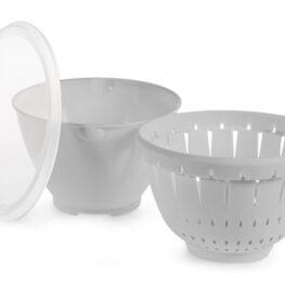 Contenitore colatutto in polipropilene con coperchio grigio cm22