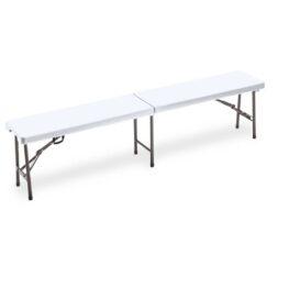 Panca pieghevole bianca 183x44x30 cm – Garden Friend