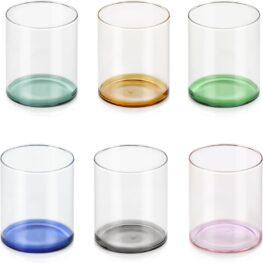 Confezione 6 bicchieri Fondale  in vetro borosilicato, 35cl Colori assortiti