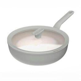 Padella wok con coperchio antiaderente balance moonmist grigio 28 cm