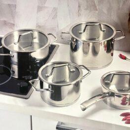 Batteria di pentole free set otto pezzi inox