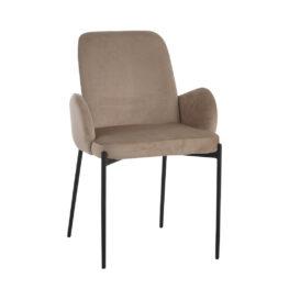 Sedia noemi in velluto tortora