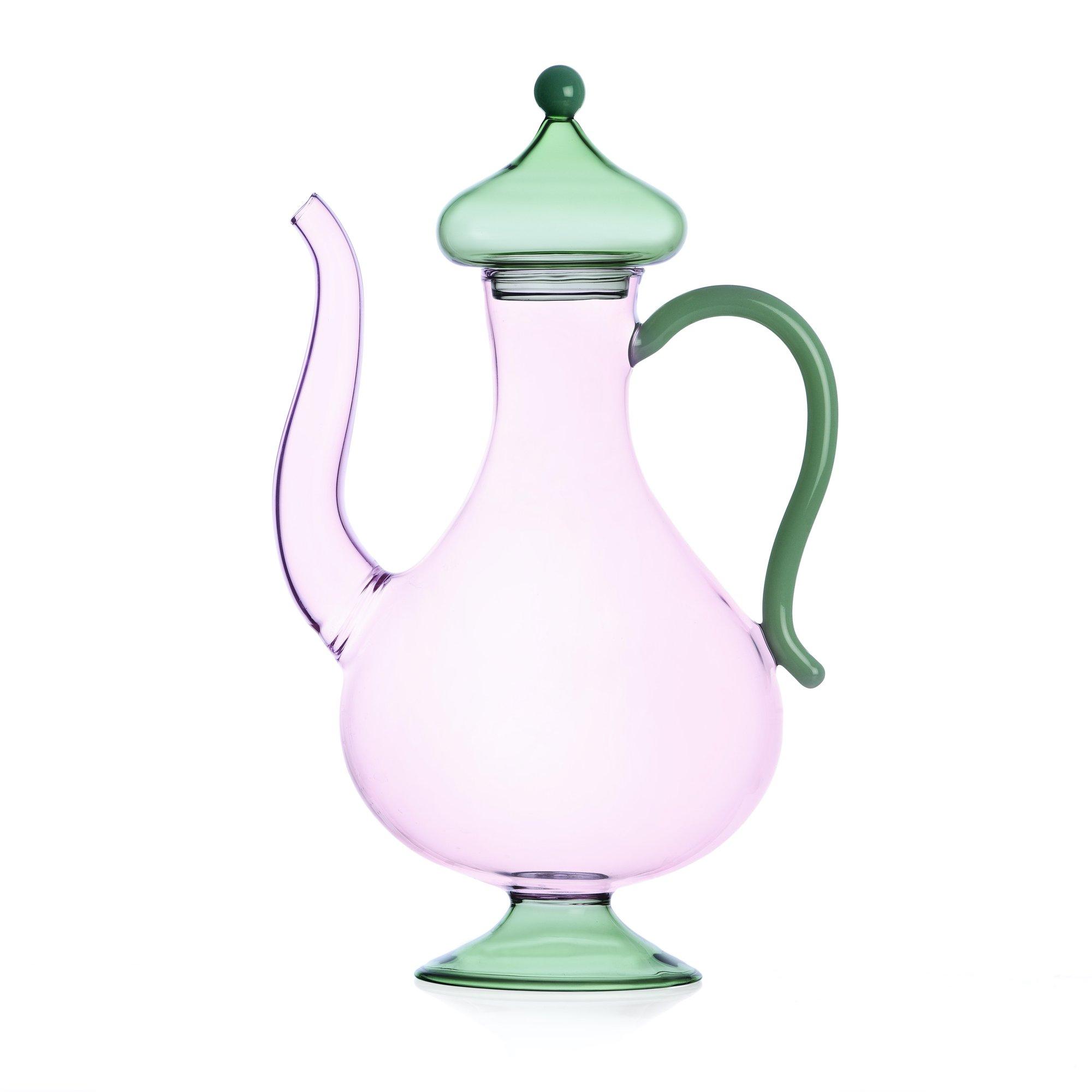Sogni di oriente teiera o caffettiera rosa tappo verde ichendorf