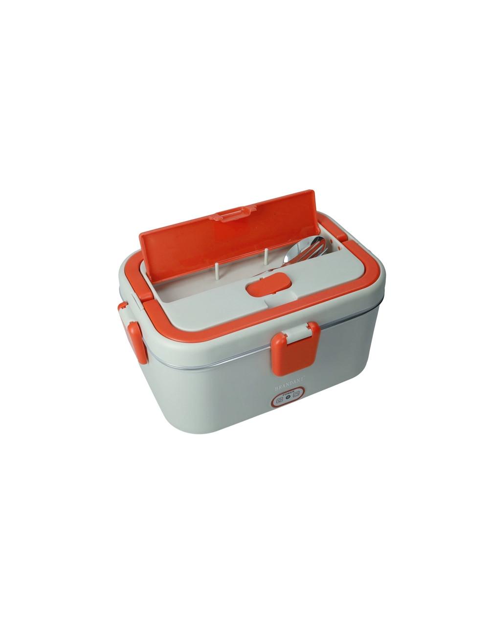 Lunch box termica grigia/rossa con posate e borsa contenitore inox/pp
