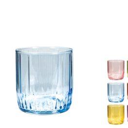 Confezione 6 bicchieri leia in vetro colori assortiti cl 26.