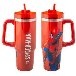 Mug termico in acciaio inox 18/10 con cannuccia spidereman lt 0,9