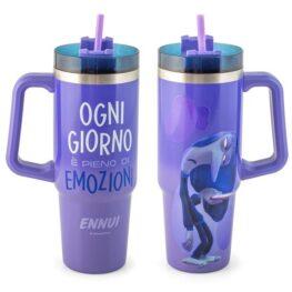 Mug termico in acciaio inox 18/10 con cannuccia inside out noia lt 0,9