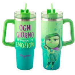 Mug termico in acciaio inox 18/10 con cannuccia inside out disgusto lt 0,9.