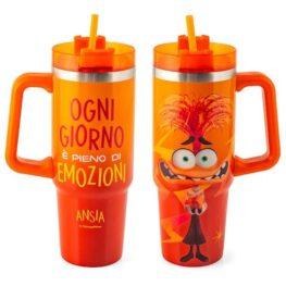Mug termico in acciaio inox 18/10 con cannuccia inside out ansia lt 0,9
