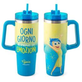 Mug termico in acciaio inox 18/10 con cannuccia inside out gioia lt 0,9