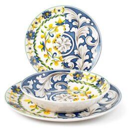 Servizio 18 piatti tavola faenza in porcellana decorata