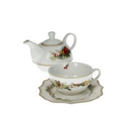 TEIERA C/TAZZA E PIATTINO CAROL BIANCO NEW BONE CHINA